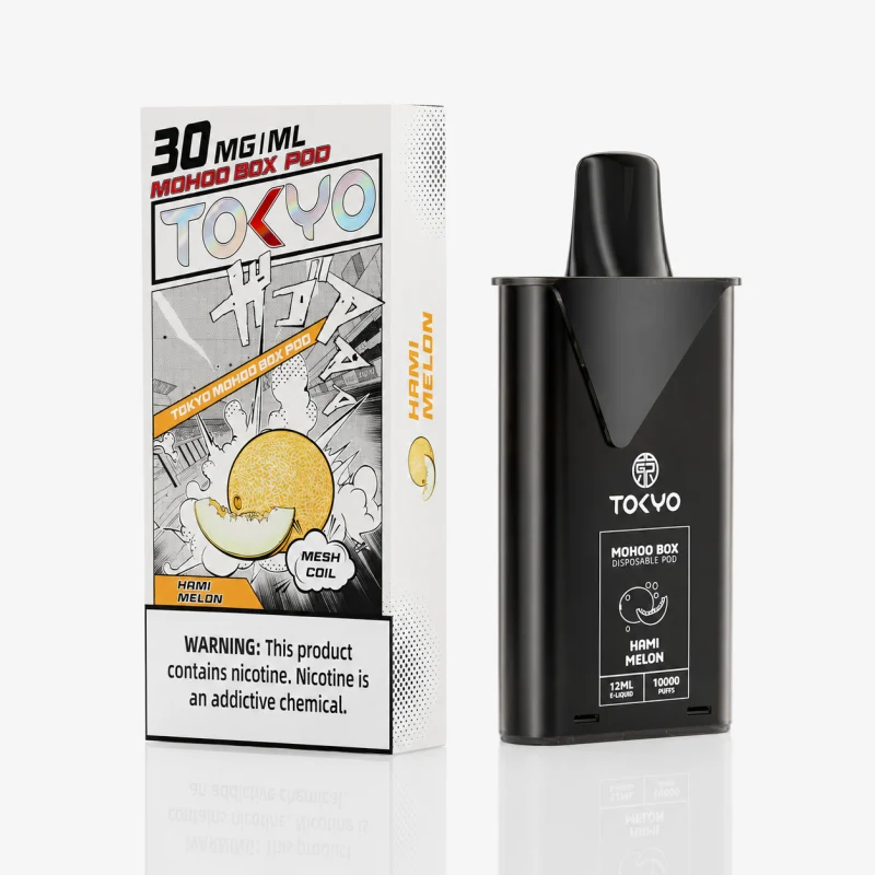 替換式煙彈｜TOKYO MOHOO BOX 東京魔盒｜10000口 12mL 1.0Ω鋼網棉芯 哈密瓜冰
